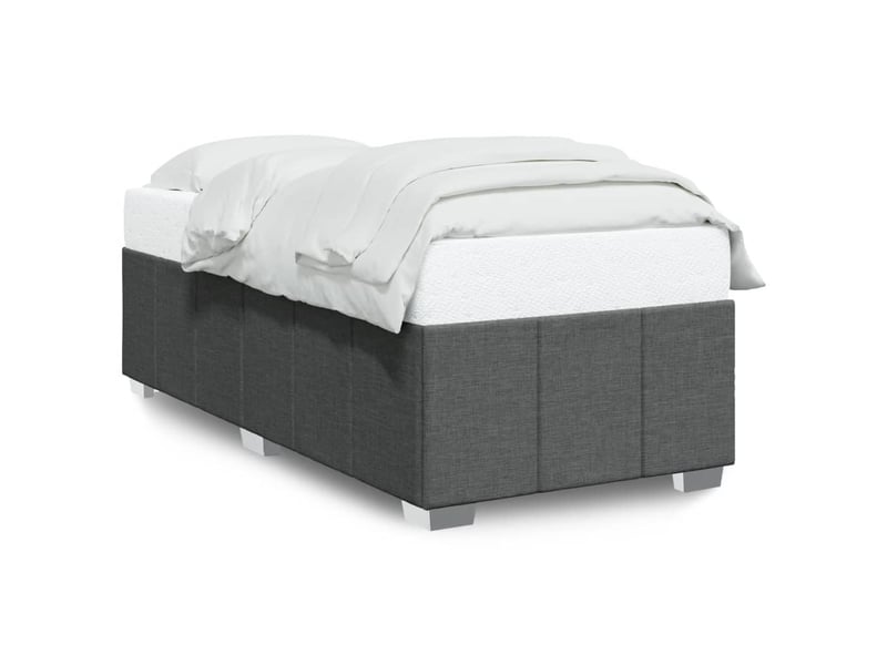  Lit simple- lit adulte -  cadre de lit sans matelas gris foncé 90x190 cm tissu  - Conforama A