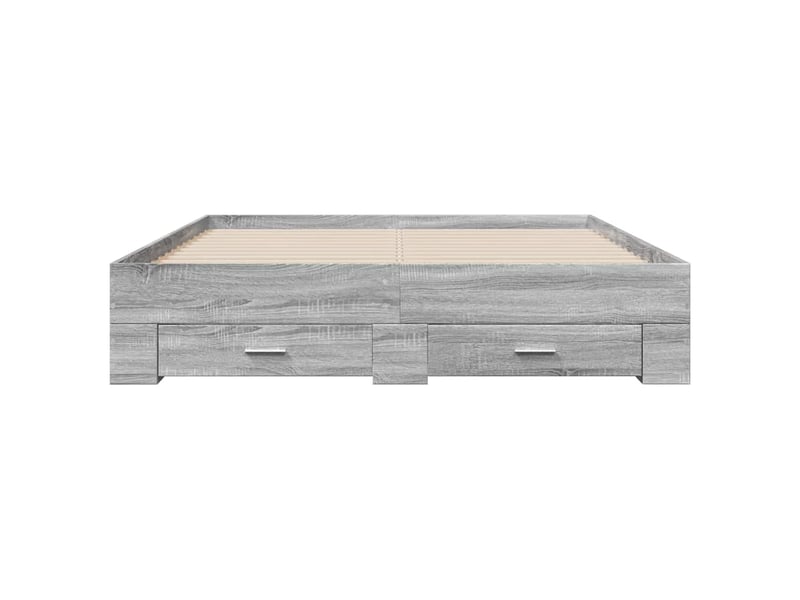  Lit double- lit adulte -  cadre de lit avec tiroirs sans matelas sonoma gris 150x200 cm  - Conforama C