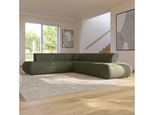 Selsey armone - canapé d'angle convertible - 265 cm - vert olive - côté gauche