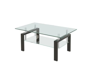 Table basse rectangulaire coloris transparent <strong></strong> <strong>Fay Lum</strong> - 60 cmx100 cm