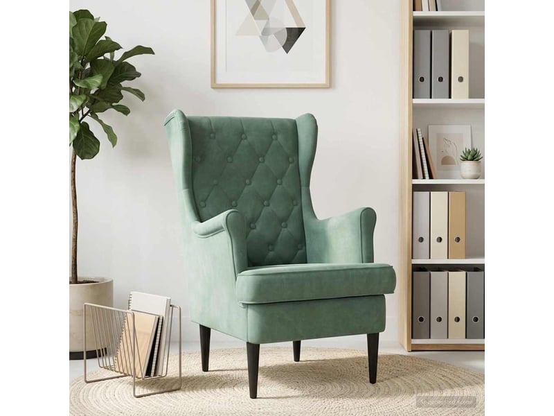  Vidaxl fauteuil vert mer velours  - Conforama B