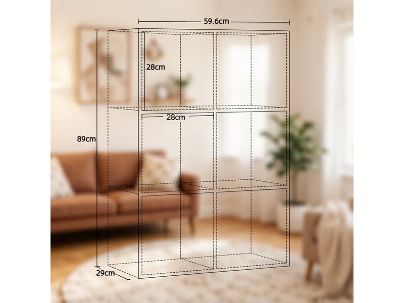  Bibliothèque à 6 casiers meuble de rangement 59.6 x 29 x 89 cm brun rustique T5828P515013 - Conforama C