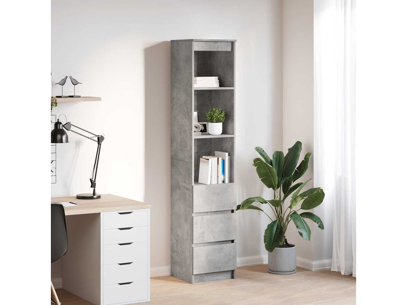  Buffet haut - bahut - meuble de rangement gris béton 37,5x35x180 cm bois d'ingénierie  - Conforama B