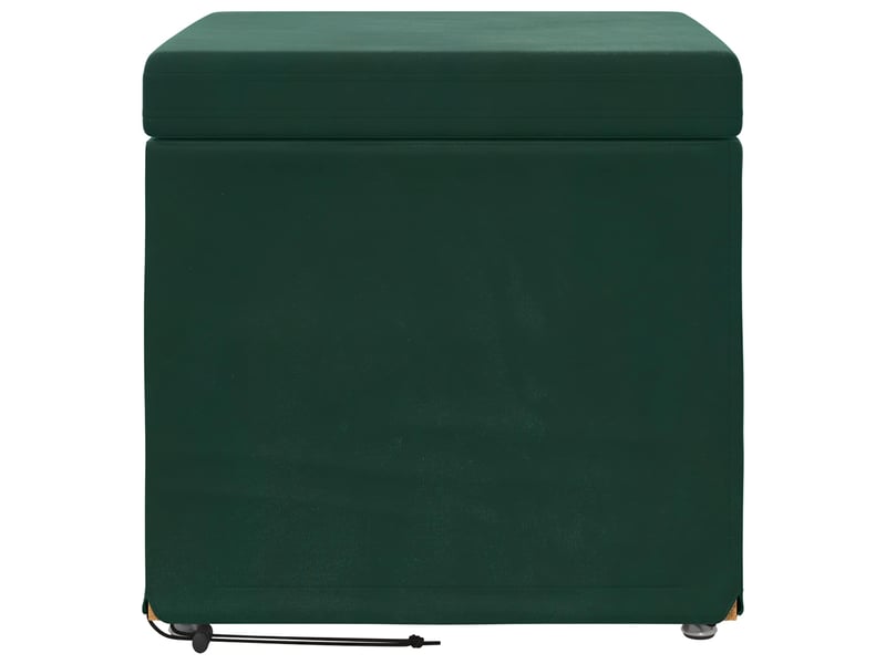  Tabouret bas, ottoman vert foncé 41x41x40 cm velours et bois composite  - Conforama D