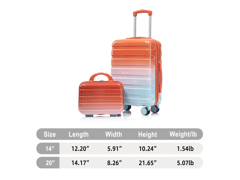  Set de valises rigides,20 pouces avec vanity 14 pouces,avec serrure,polycarbonate,rouge  - Conforama C