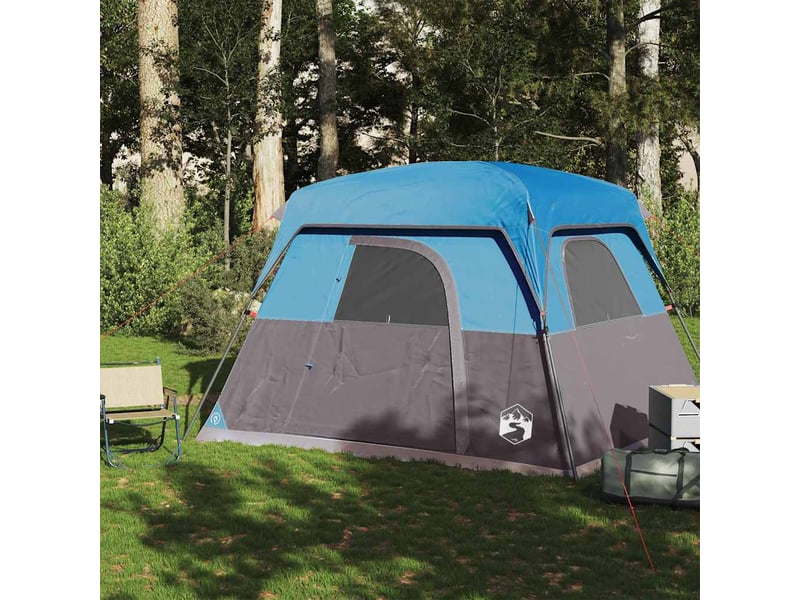  Tente de camping de cabine 4 personnes bleu imperméable shl24082  - Conforama C