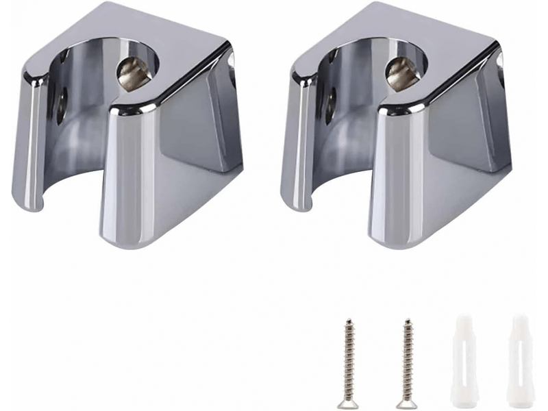  Lot de 2 supports de pommeau de douche argentés - en abs - avec vis - compatible avec la plupart des douches  - Conforama A