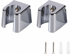 Lot de 2 supports de pommeau de douche argentés - en abs - avec vis - compatible avec la plupart des douches