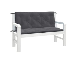 Lot de 2 coussins de banc de jardin, coussins d'assise anthracite mélangé tissu cf58618