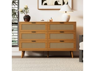 Buffet 0 porte(s) 6 tiroir(s) <strong>DZMDIP</strong> <strong></strong> - 120 cm coloris bois foncé