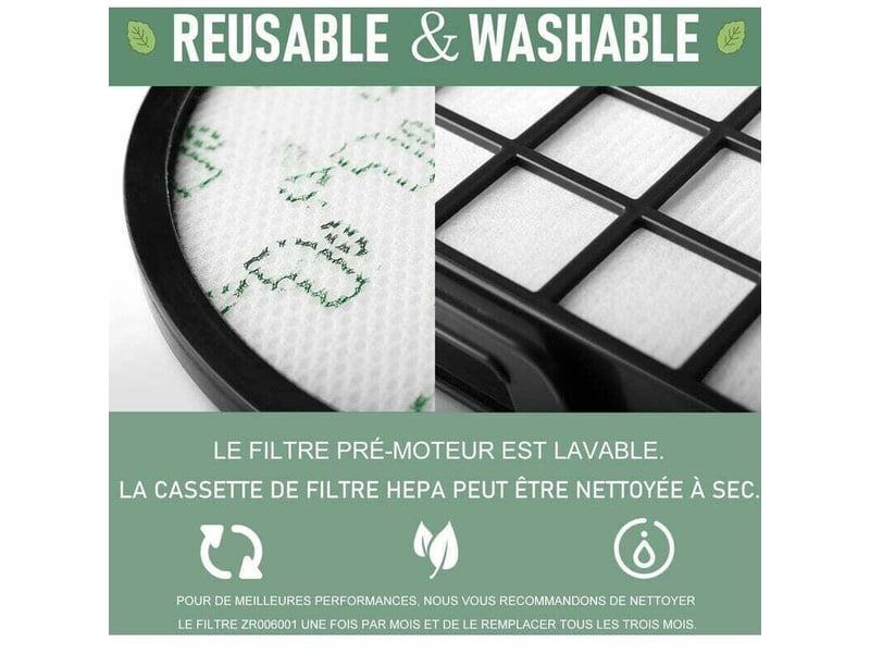  Lot 2 remplacement filtre pour rowenta x-trem power cyclonic aspirateur zr006001 ro69xx ro72xx ro7230ea ro7260ea  - Conforama C