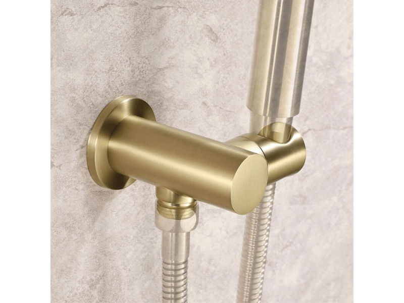  Support de pommeau de douche à main réglable en laiton, support mural rond pour pommeau de douche, support de pommeau de douche en or brossé  - Conforama E