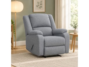 Fauteuil relax manuel gris clair avec repose-pieds, inclinaison jusqu’à 148°