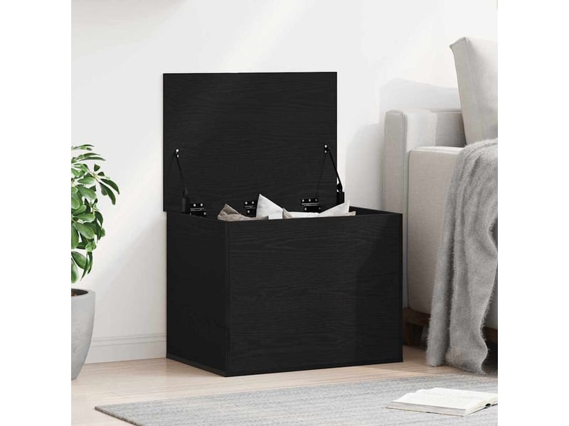  Boîte de rangement, coffre de rangement chêne noir 60x42x46 cm bois d'ingénierie  - Conforama B