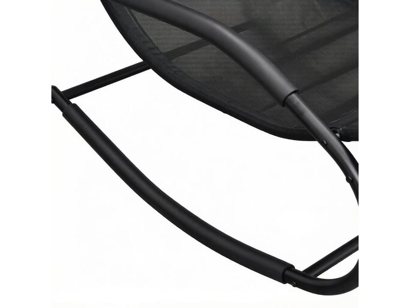  Fauteuil à bascule tcqpz relaxant ergonomique noir 62 x 150 x 84 cm en métal galvanisé et textilene  - Conforama E