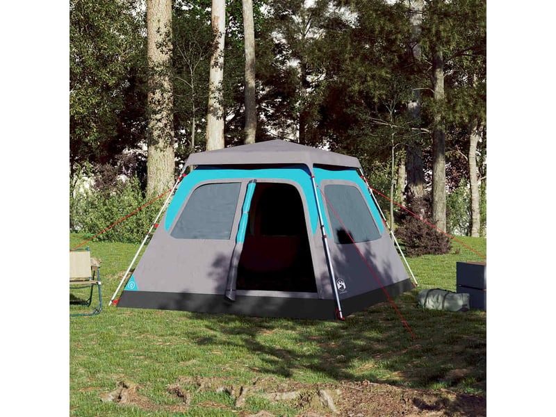  Tente de camping, tente à dôme 4 personnes bleu libération rapide shl768  - Conforama C