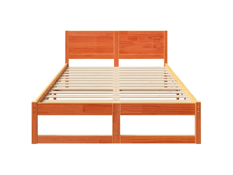  Lit double- lit adulte -  cadre de lit avec tête de lit brun  120 x 190 cm pin massif  - Conforama D