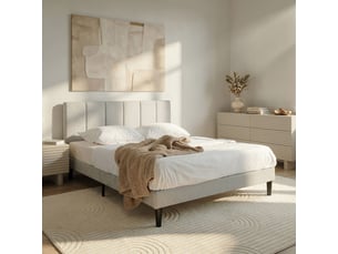 Lit 2 places 140x190 cm <strong>IDIMEX</strong> <strong></strong> coloris gris