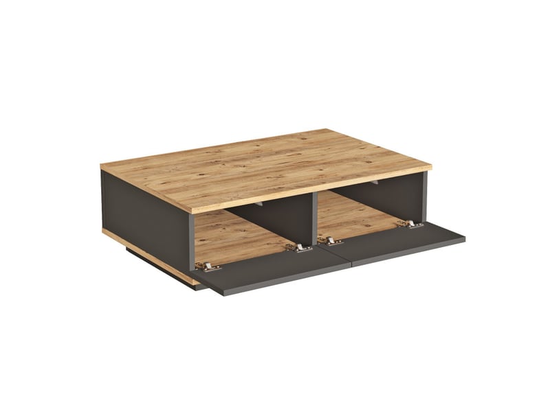  Table basse table de salon en bois mdf mélaminé pin atlantique et anthracite l 90 cm  - Conforama D