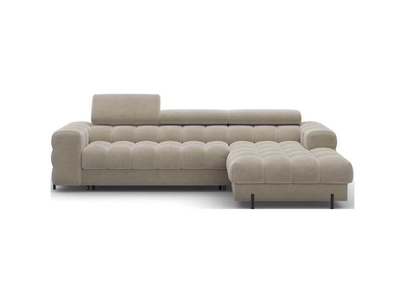  Canapé d'angle droit convertible beige design élégant 285x99x181cm filtro  - Conforama A