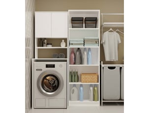 Armoire Pour Lave-linge VICCO Viktor Blanc/Artisan - 68x88,2x60 Cm - Rangement Salle De Bains