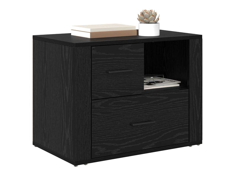 Table de chevet - cabinet de chevet - table de nuit chêne noir 35 x 60 x 50 cm bois d'ingénierie - Conforama B
