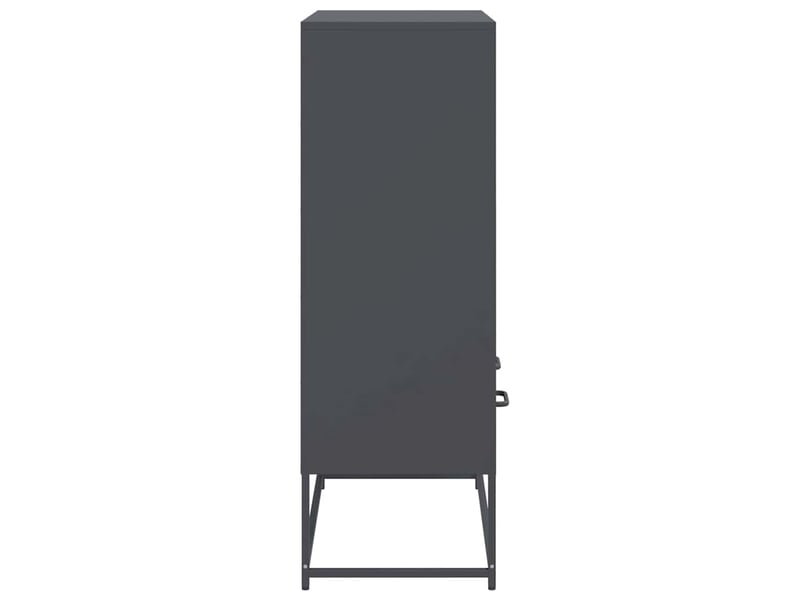  Buffet haut - bahut - meuble de rangement anthracite 68x39x111,5 cm acier  - Conforama E