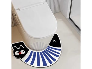 Tapis de bain caoutchouc antiglisse design moderne noir facile à sécher pour maison entière