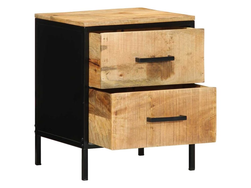  Table de chevet - cabinet de chevet - table de nuit 2 pièces marron et noir 40 x 35 x 50 cm  - Conforama D