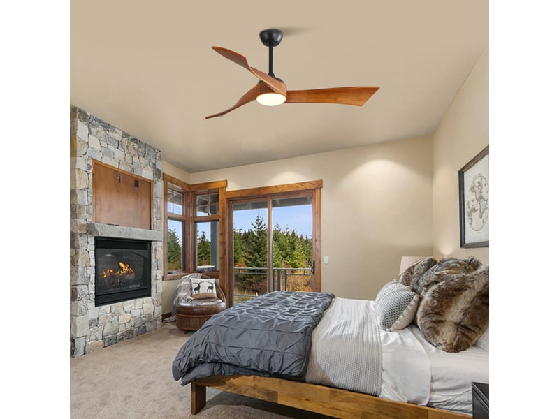  Ventilateur de plafond de 132 cm avec éclairage – incluant une télécommande à 6 vitesses et un moteur cc à économie d'énergie  - Conforama D