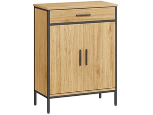 Meuble de salle de bains 2 portes et tiroir style industriel 60 cm evryae