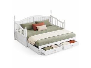 Lit extensible 90x190 cm HAVRYA coloris blanc