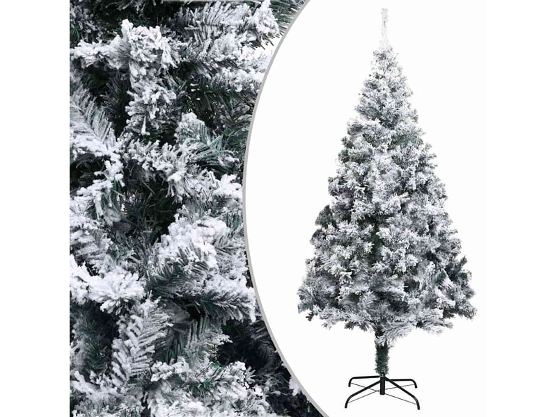  Sapin de noël - arbre de noël artificiel avec neige floquée vert 240 cm pvc  - Conforama B