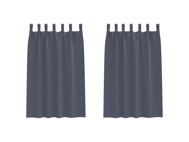 Lot de 2 rideaux occultants, rideaux black-out avec anneaux anthracite 175 x 140 cm cf44549 - Conforama A