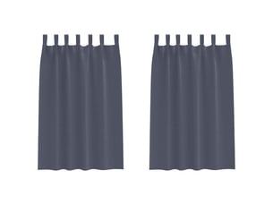 Lot de 2 rideaux occultants, rideaux black-out avec anneaux anthracite 175 x 140 cm cf44549