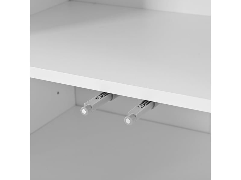 Meuble à chaussures blanc, 130 × 35 × 110 cm, panneau de particules, abattants pour chaussures, fermeture douce - Conforama C
