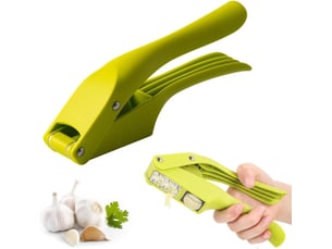 Presse-ail en acier inoxydable, 2 en 1 ecrase ail manuel, presse-ail de cuisine professionnelle,avec poignée ergonomique, pratique