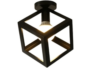 Plafonnier luminaire moderne forme de cube – noir, 22x22x23 cm