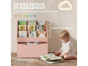 Etagère 62.5 cm coloris rose