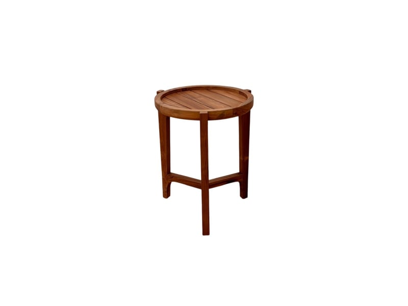  Table d'appoint ronde en bois de teck  - Conforama E