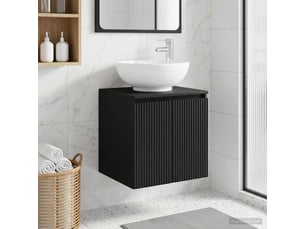 Vanité de lavabo mural, meuble de rangement noir 49.5x44.5x65 cm shl1996