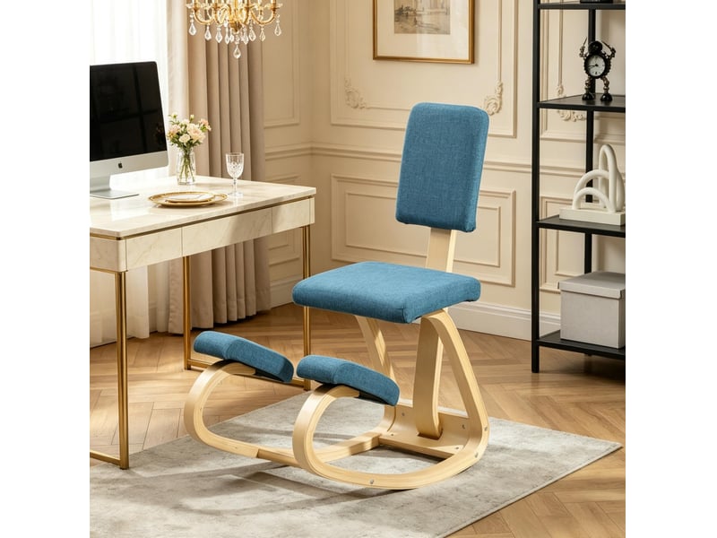  Chaise à genoux tcqpz ergonomique avec dossier à bascule 51 x 84 x 93 cm bleu foncé  - Conforama D