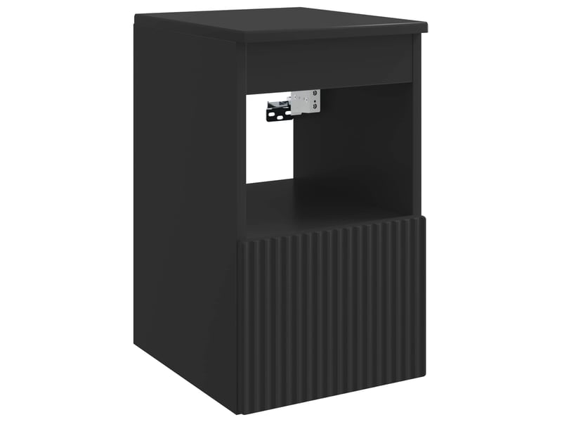  Armoire de salle de bain, meuble de rangement noir 30x41x50 cm bois d'ingénierie  - Conforama A