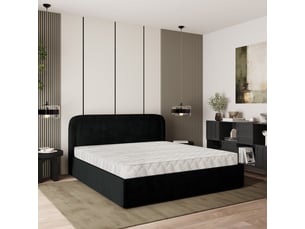 Lit coffre 200x200 cm <strong>MASSENO</strong> <strong></strong> coloris noir