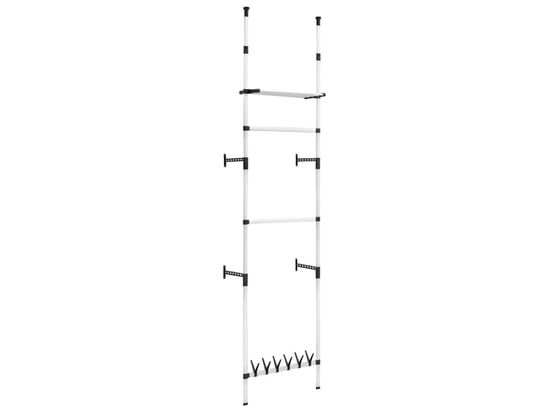  Système de garde-robe télescopique barres et étagère aluminium shl27978  - Conforama A
