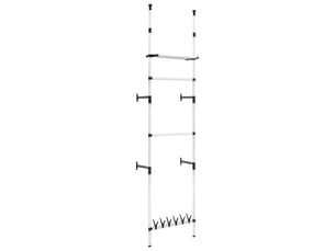 Système de garde-robe télescopique barres et étagère aluminium shl27978