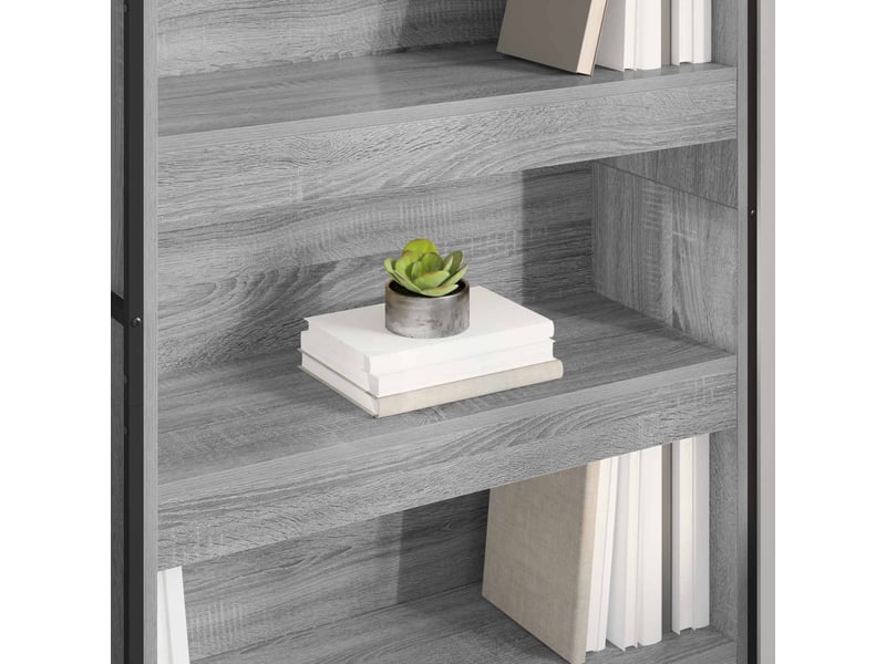 Bibliothèque, armoire à livres 80 x 30 x 189,5 cm bois d'ingénierie gris sonoma - Conforama D