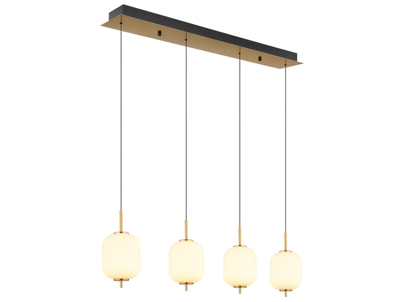  Globo ewald plafonnier suspendu de bar avec abat-jour en verre opale couleur laiton, 4 led 3000 k  - Conforama A