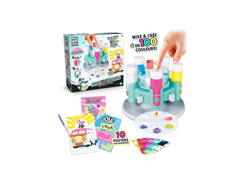  Studio de peinture par numéros avec mixeur de couleurs 10 posters cadre CTART025 - Conforama B