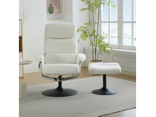 Fauteuil relax massant 77x75,5x100 cm inclinable électrique, fauteuil tv pivotant 360°, repose-pieds, chenille, blanc